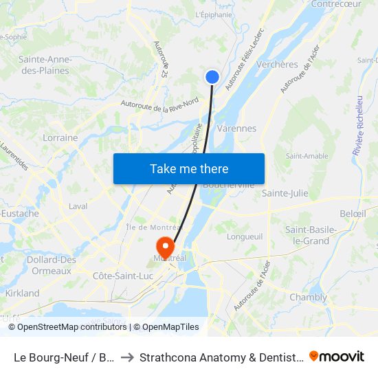 Le Bourg-Neuf / Bertrand to Strathcona Anatomy & Dentistry Building map