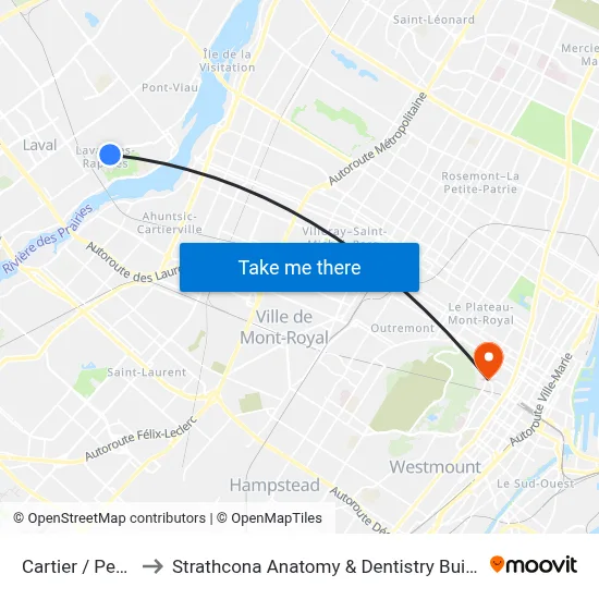 Cartier / Perrin to Strathcona Anatomy & Dentistry Building map