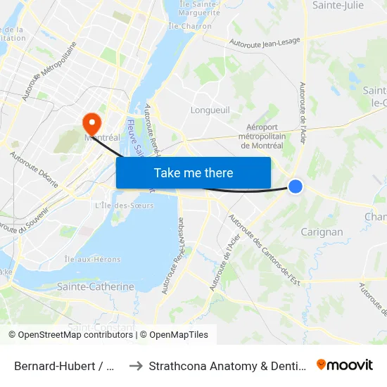 Bernard-Hubert / Mcfarlane to Strathcona Anatomy & Dentistry Building map