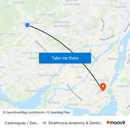 Castonguay / Des Tilleuls to Strathcona Anatomy & Dentistry Building map