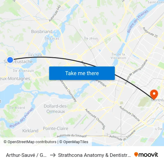 Arthur-Sauvé / Grignon to Strathcona Anatomy & Dentistry Building map