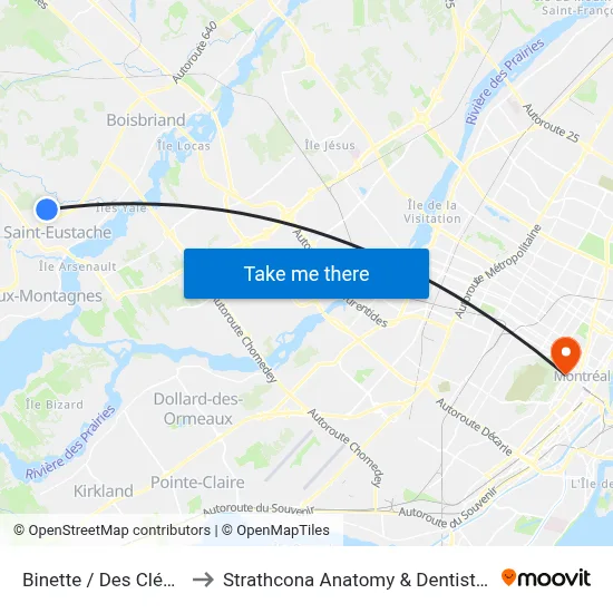 Binette / Des Clématites to Strathcona Anatomy & Dentistry Building map