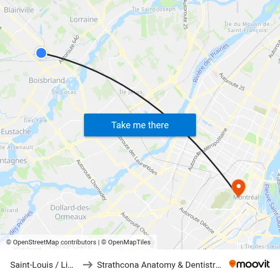 Saint-Louis / Limoges to Strathcona Anatomy & Dentistry Building map