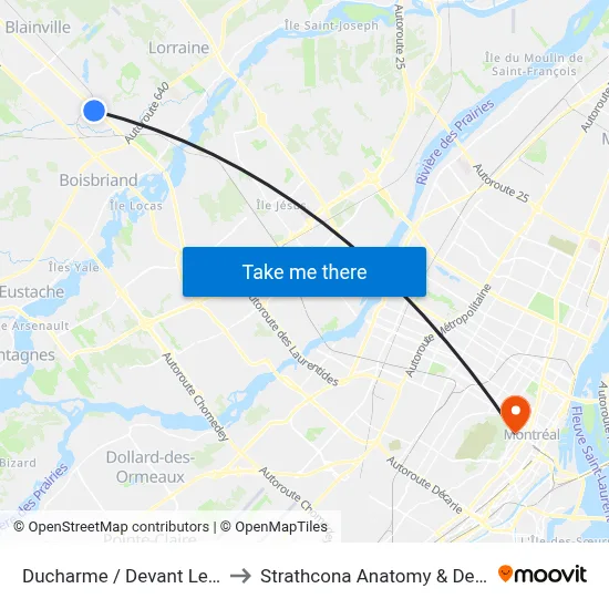Ducharme / Devant Le Tim Hortons to Strathcona Anatomy & Dentistry Building map