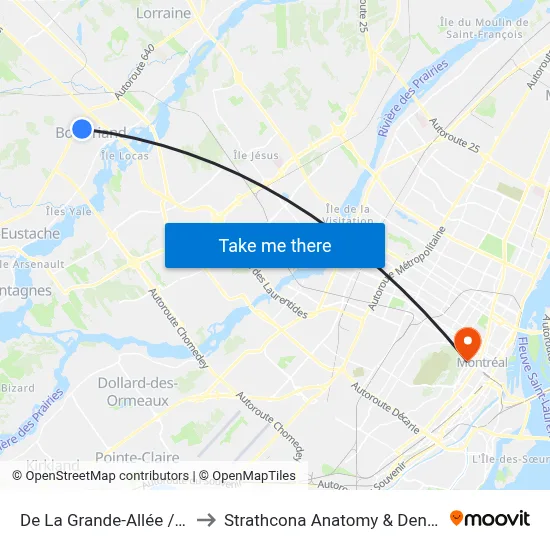 De La Grande-Allée / Carpentier to Strathcona Anatomy & Dentistry Building map