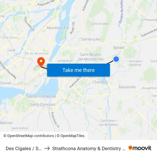 Des Cigales / Spiller to Strathcona Anatomy & Dentistry Building map