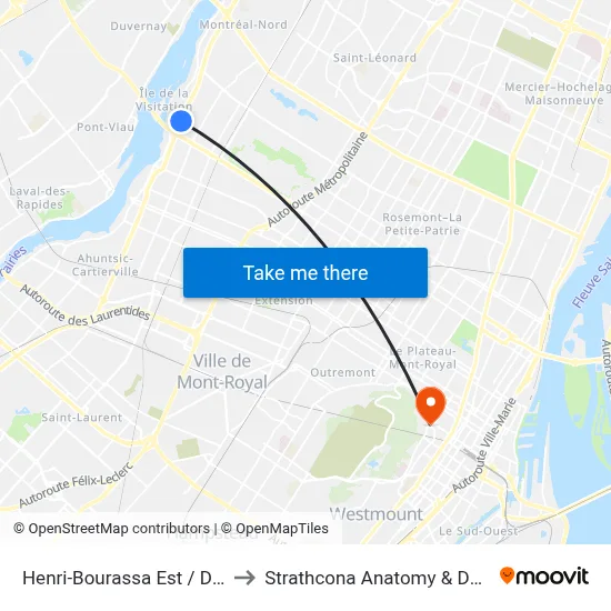 Henri-Bourassa Est / De Saint-Firmin to Strathcona Anatomy & Dentistry Building map