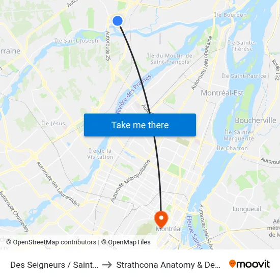 Des Seigneurs / Saint-Sacrement to Strathcona Anatomy & Dentistry Building map