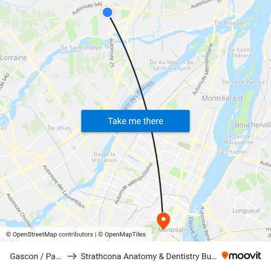 Gascon / Pauzé to Strathcona Anatomy & Dentistry Building map