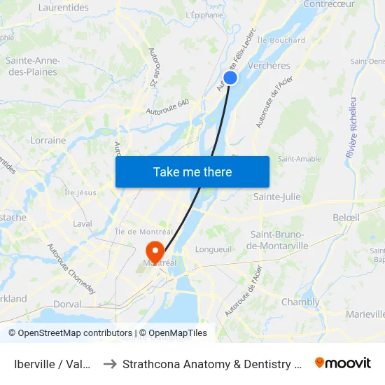 Iberville / Valmont to Strathcona Anatomy & Dentistry Building map