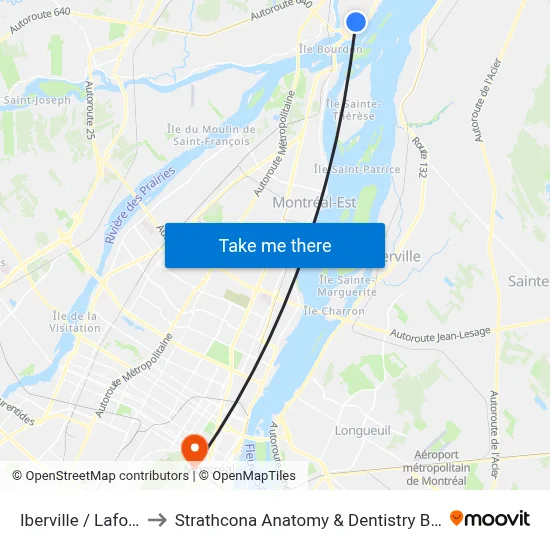 Iberville / Laforest to Strathcona Anatomy & Dentistry Building map