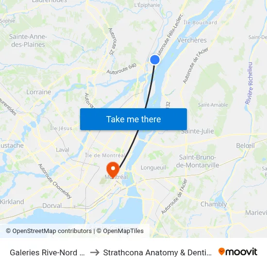 Galeries Rive-Nord (Porte 4) to Strathcona Anatomy & Dentistry Building map