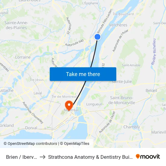 Brien / Iberville to Strathcona Anatomy & Dentistry Building map