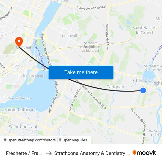 Fréchette / Franquet to Strathcona Anatomy & Dentistry Building map
