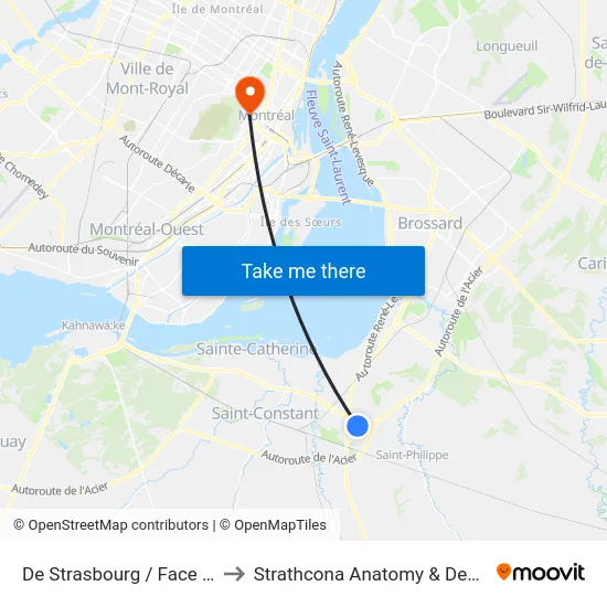 De Strasbourg / Face Au Walmart to Strathcona Anatomy & Dentistry Building map