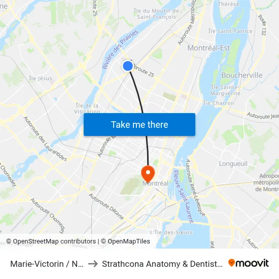 Marie-Victorin / No 7000 to Strathcona Anatomy & Dentistry Building map
