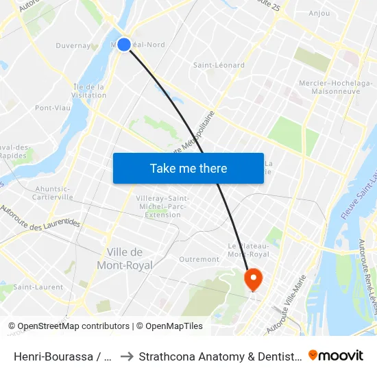 Henri-Bourassa / London to Strathcona Anatomy & Dentistry Building map
