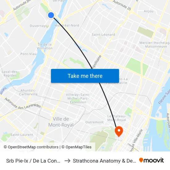 Srb Pie-Ix / De La Concorde -Zone B to Strathcona Anatomy & Dentistry Building map