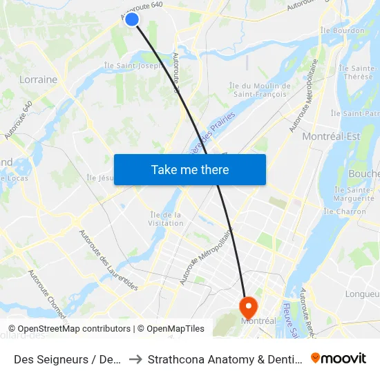 Des Seigneurs / Devant L'Iga to Strathcona Anatomy & Dentistry Building map