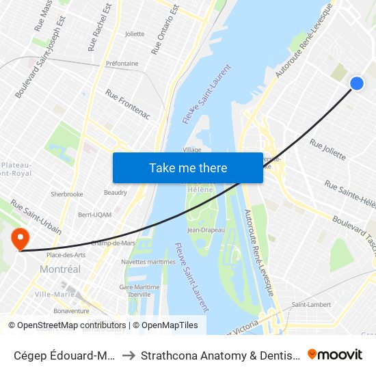 Cégep Édouard-Montpetit to Strathcona Anatomy & Dentistry Building map