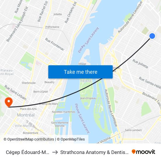 Cégep Édouard-Montpetit to Strathcona Anatomy & Dentistry Building map