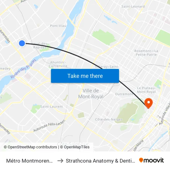 Métro Montmorency Quai: 7 to Strathcona Anatomy & Dentistry Building map