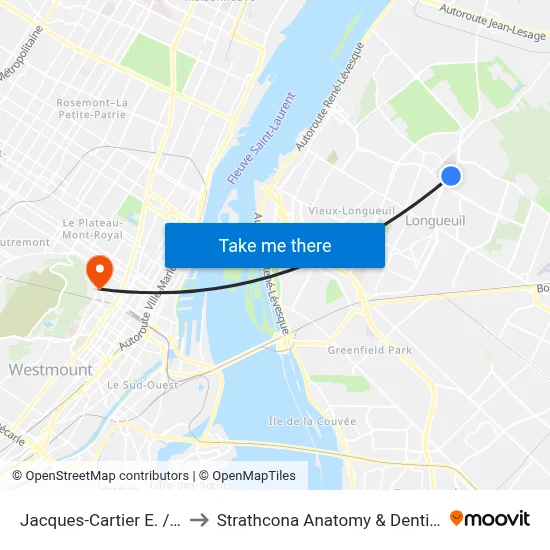 Jacques-Cartier E. / Bruchési to Strathcona Anatomy & Dentistry Building map