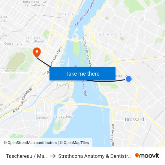Taschereau / Margaret to Strathcona Anatomy & Dentistry Building map