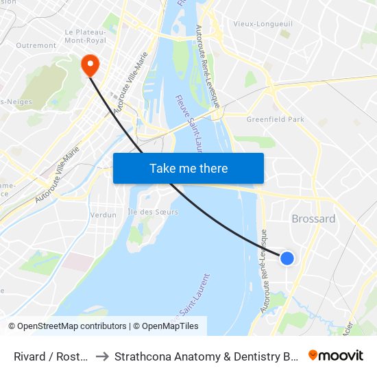 Rivard / Rostand to Strathcona Anatomy & Dentistry Building map