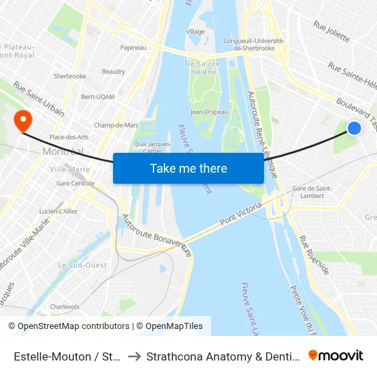 Estelle-Mouton / St-Georges to Strathcona Anatomy & Dentistry Building map