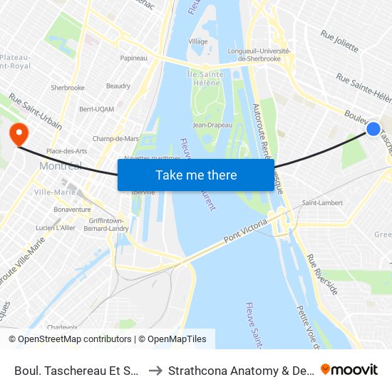 Boul. Taschereau Et Saint-Thomas() to Strathcona Anatomy & Dentistry Building map