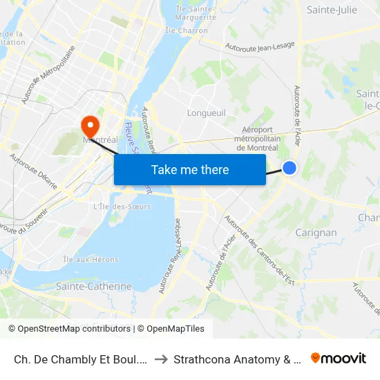 Ch. De Chambly Et Boul. Des Promenades to Strathcona Anatomy & Dentistry Building map