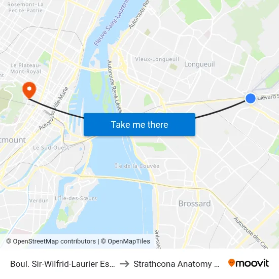 Boul. Sir-Wilfrid-Laurier Est Et Ch. De Chambly to Strathcona Anatomy & Dentistry Building map