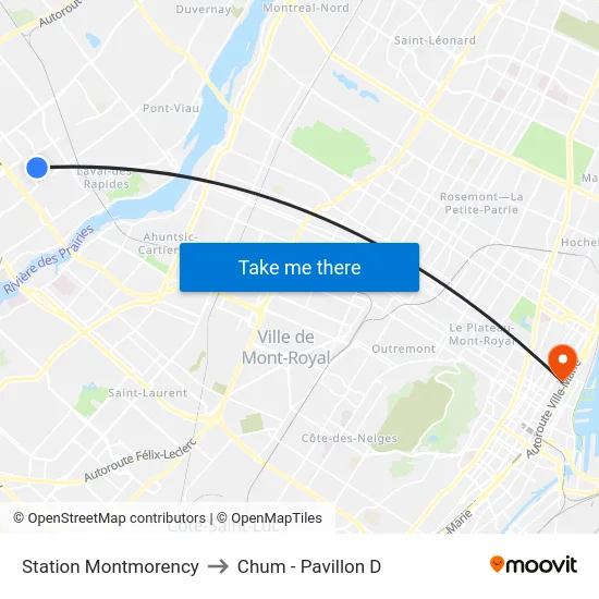 Station Montmorency to Chum - Pavillon D map