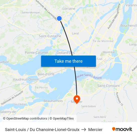 Saint-Louis / Du Chanoine-Lionel-Groulx to Mercier map