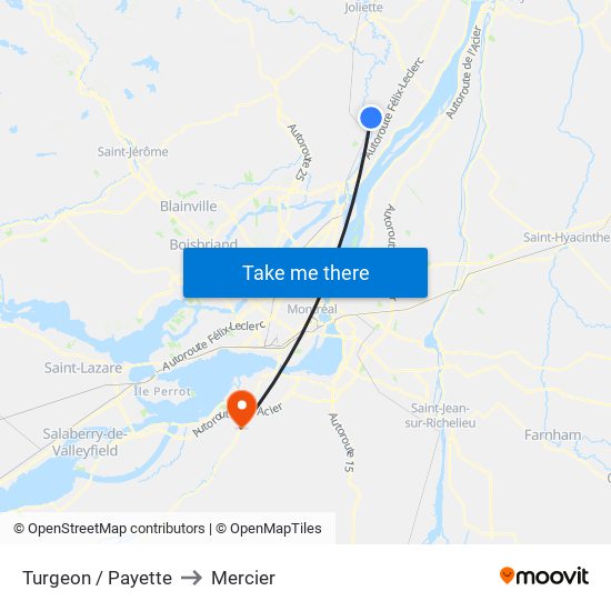 Turgeon / Payette to Mercier map