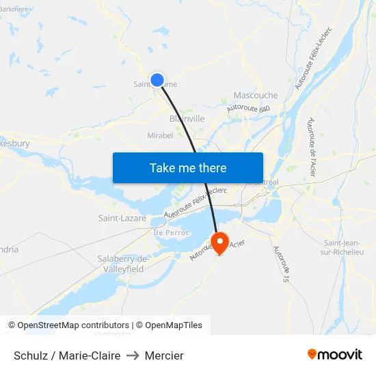 Schulz / Marie-Claire to Mercier map