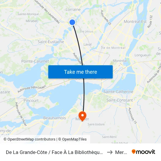 De La Grande-Côte / Face À La Bibliothèque Hemens to Mercier map