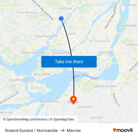 Roland-Durand / Normandie to Mercier map