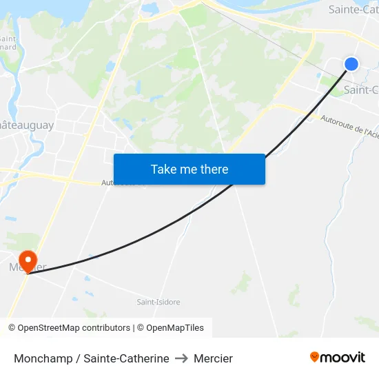 Monchamp / Sainte-Catherine to Mercier map