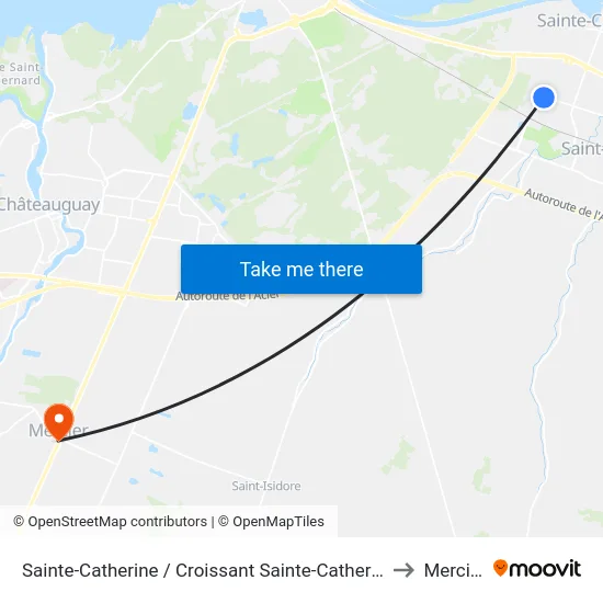 Sainte-Catherine / Croissant Sainte-Catherine to Mercier map