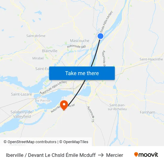 Iberville / Devant Le Chsld Émile Mcduff to Mercier map