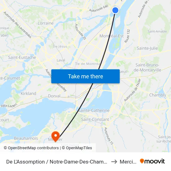 De L'Assomption / Notre-Dame-Des-Champs to Mercier map