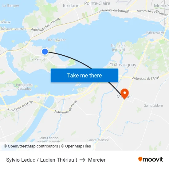 Sylvio-Leduc / Lucien-Thériault to Mercier map