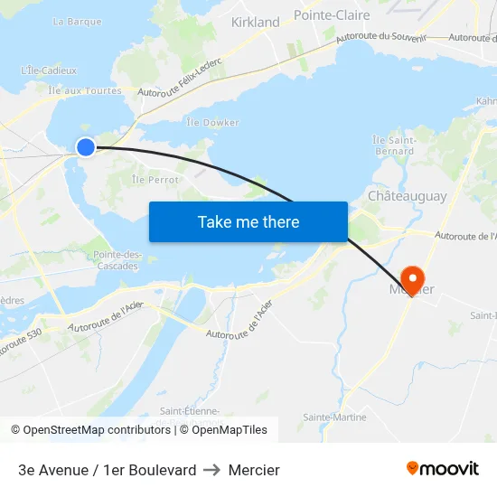 3e Avenue / 1er Boulevard to Mercier map