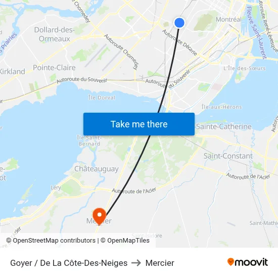 Goyer / De La Côte-Des-Neiges to Mercier map