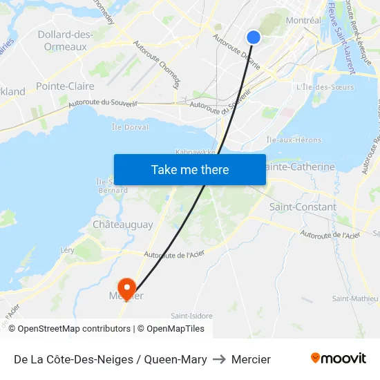 De La Côte-Des-Neiges / Queen-Mary to Mercier map