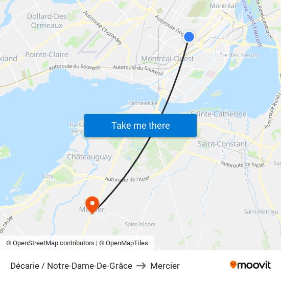 Décarie / Notre-Dame-De-Grâce to Mercier map