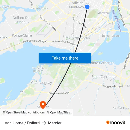 Van Horne / Dollard to Mercier map
