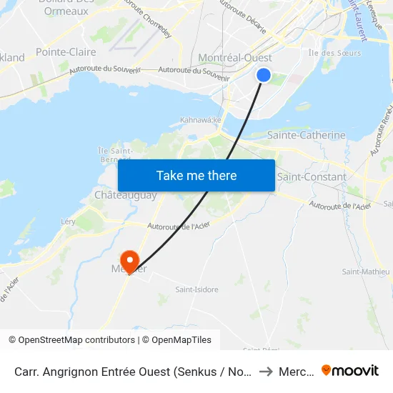 Carr. Angrignon Entrée Ouest (Senkus / No 2350) to Mercier map